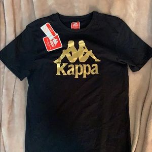 black and gold kappa shirt